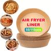 [Oil-Proof | Non-Stick] 55pcs/110pcs Oil-Proof Non-Stick Disposable Paper Pad for Air Fryer | Baking, Frying, Microwaving And Cooking | Easter