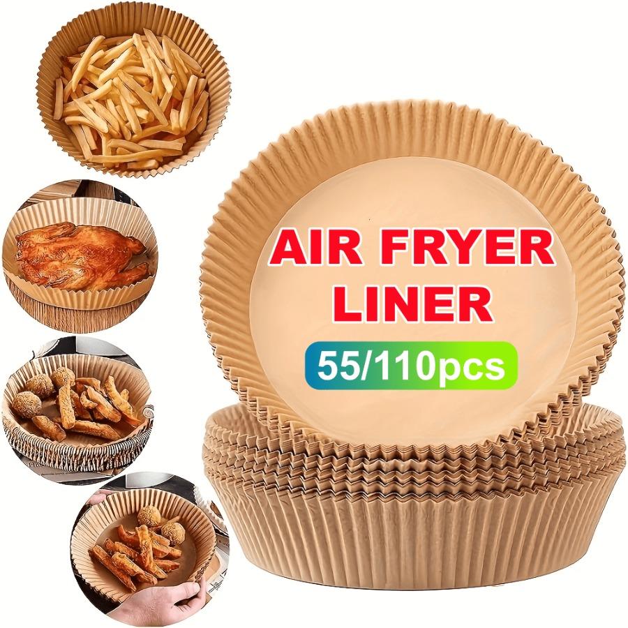 [Oil-Proof | Non-Stick] 55pcs/110pcs Oil-Proof Non-Stick Disposable Paper Pad for Air Fryer | Baking, Frying, Microwaving And Cooking | Easter