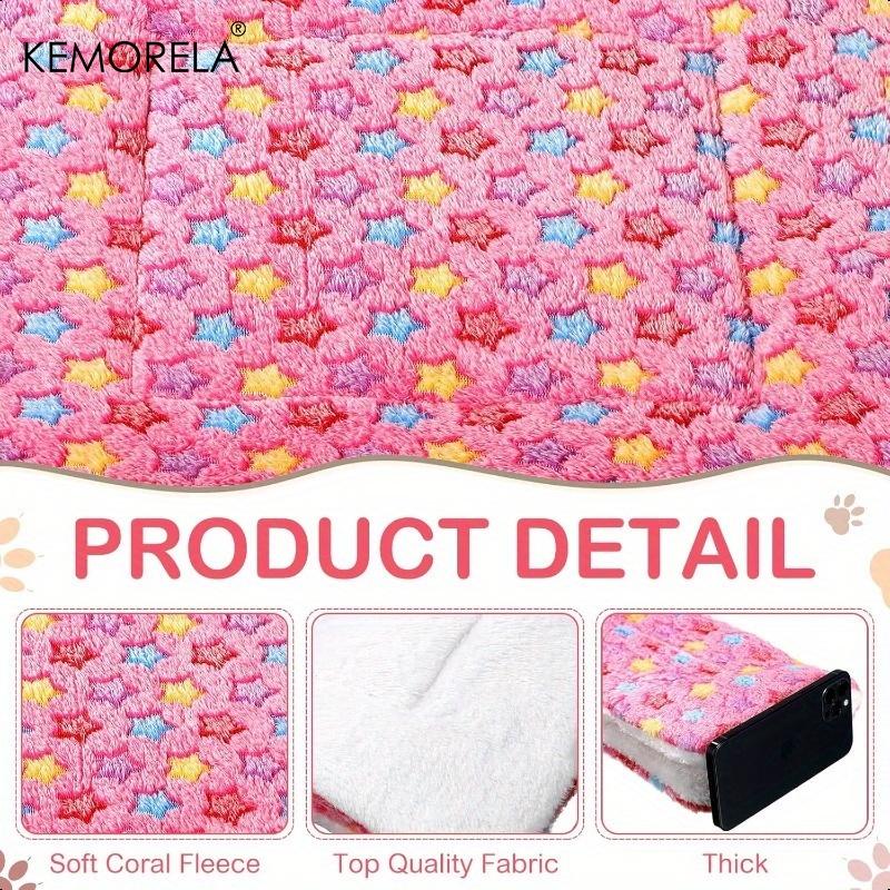 4 Piezas Colchón Universal para Animales Pequeños - Esterillas para Dormir de Felpa Suave para Conejos, Cobayas, Hámsteres | Interior para Todas las Estaciones