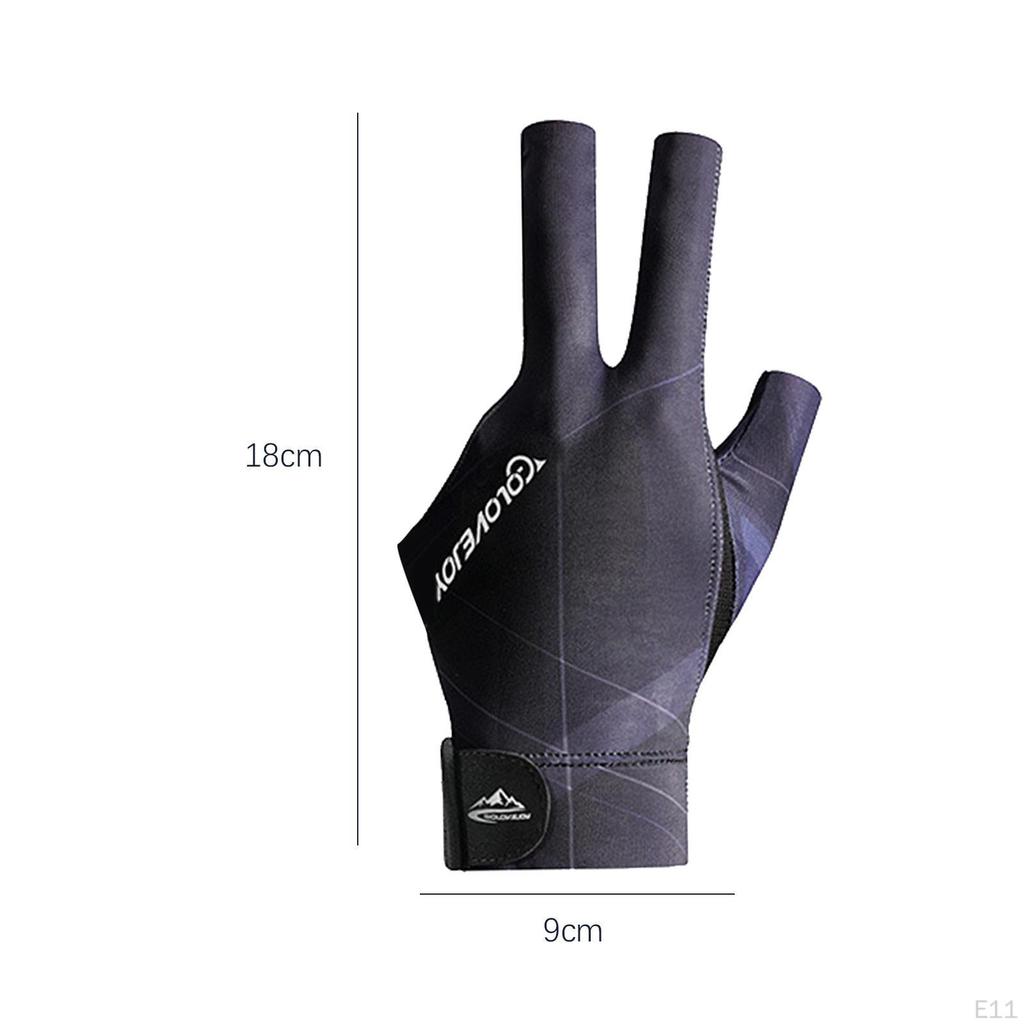 3 Fingers Gloves Pool Left Hand Snooker Indoor Game Anti Slip Elastic Breathable Professional