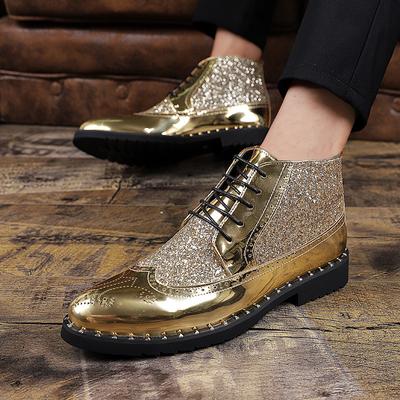 High-top Leather Shoes Men's 2025 Spring and Autumn Martin Boots Business Casual Shoes Nightclub Hairstylist Men's Shoes Foreign Trade Mirror Short