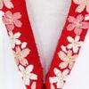 Sandals for for with cherry blossom embroidery and heel for girls [Kyoetsu] Shichigosan, 3-year-olds, fasteners, (11-A red)