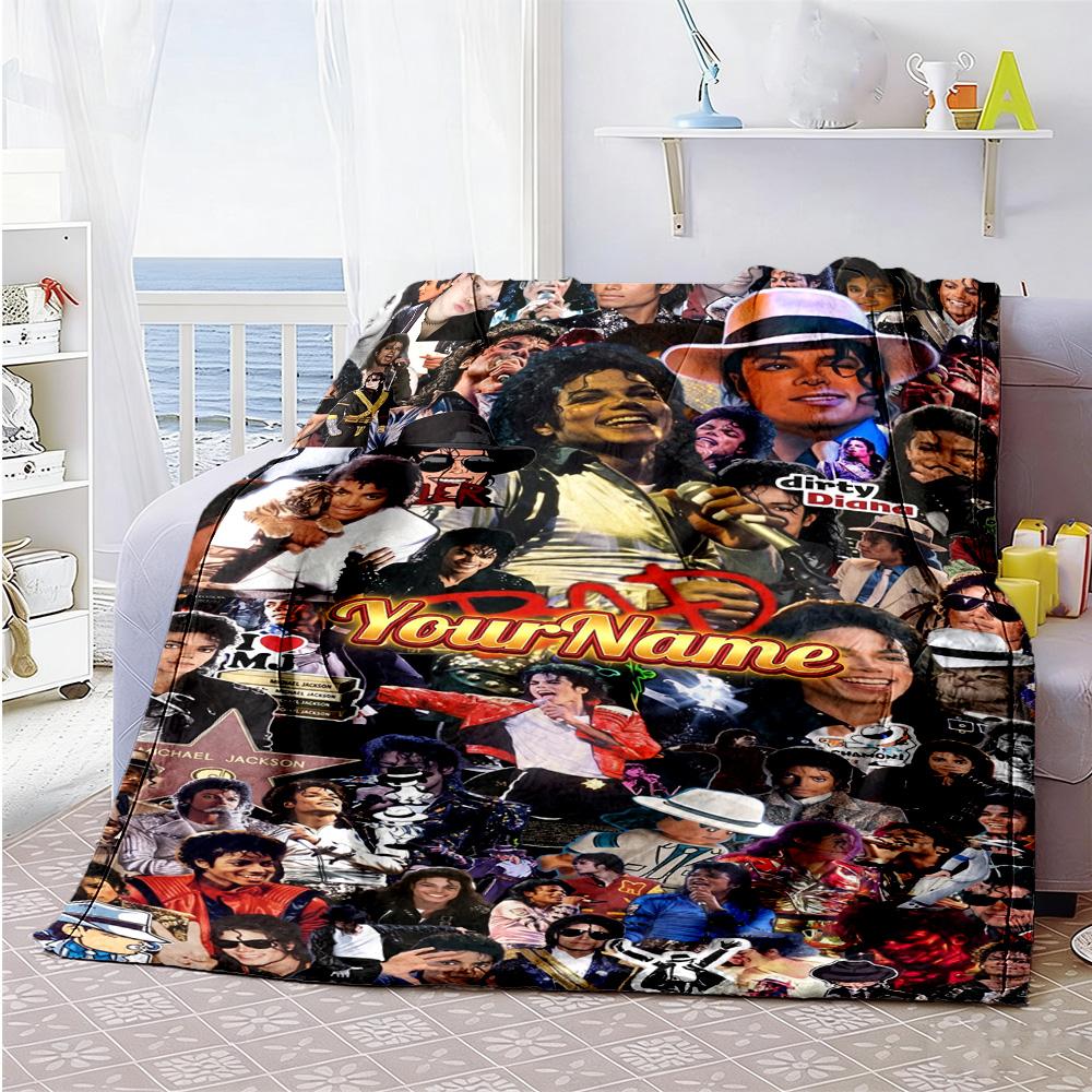 Michael Jackson 149 Personalisierte Textdecke Überwurf Anpassbare Decke Weich Warm Gemütlich Geeignet für Stuhl Wohnzimmer Meeresufer Bett Ganzjahresnutzung