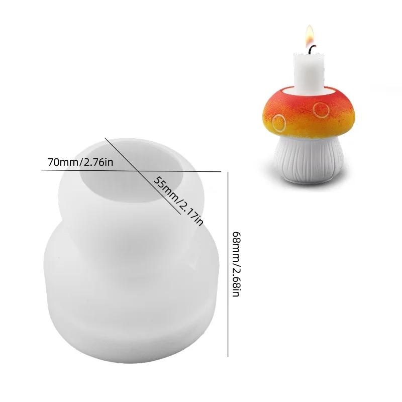 

A Top Quality DIY Mushroom Candle Holder Base Silicone Mold Gypsum Aromatherapy Candle Decoration Desktop Ornament Resin Mold