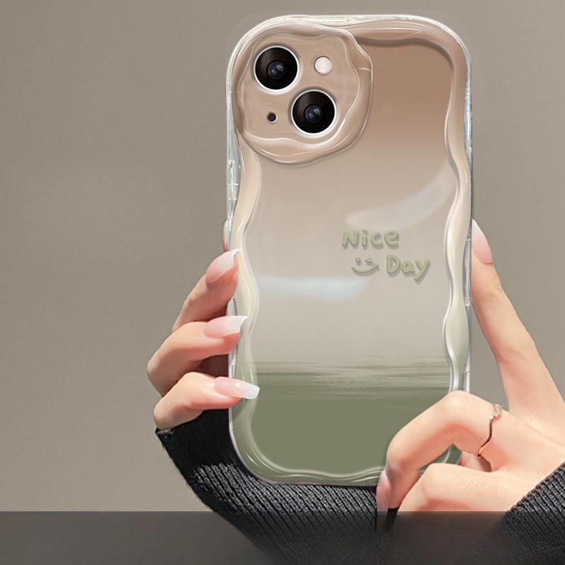 

Applicable To Apple 14 Mobile Phone Case for Women s IPhone 13 Promax Transparent Gradient Smudge 11/12 Cream Pattern iPhone 6s Plus