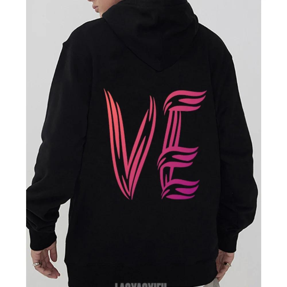 Bedruckter Liebespaar Hoodie Lover Hoodie für Damen/Herren Herbst Langarm Hoodie für Frauen Paar Matching Streetwear