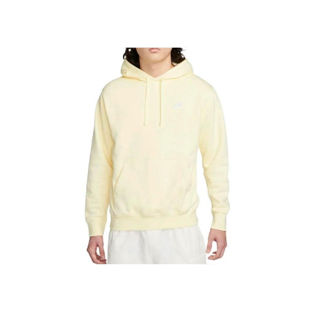 Nike Logo Print Drawstring Hoodie With Long Sleeves Men Tops White BV2655-744