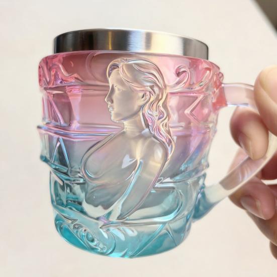 3D Boyalı Kitap Yığını Kahve Kupası Reçine Paslanmaz Çelik Fincan Ergonomik Saplı Dökülmeye Dayanıklı Taban Okuma Kupası