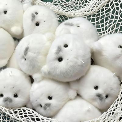 Baby Seal Plush Toy 12cm Soft Cuddly White Marine Animal Stuffed Gift Adorable Black Eyes Grey Snout Soothing Comfort Decorative