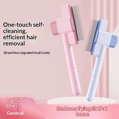 Pet Hair Remover Dog Comb Self Cleaning Dog Comb Pet Hair Remover One Button Massage Brush for Cats Grooming Easy Clean