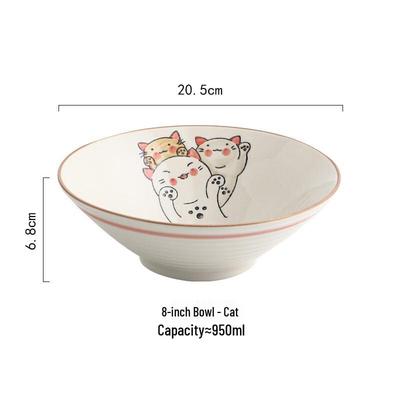 Japońska ceramiczna szczęśliwa kotka miska na makaron