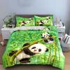 Cute Pandas Playing in Bamboo Bedding Duvet Cover Set Duvet Cover Pillowcases  (1*Duvet Cover 2*Pillowcases, without duvet insert)