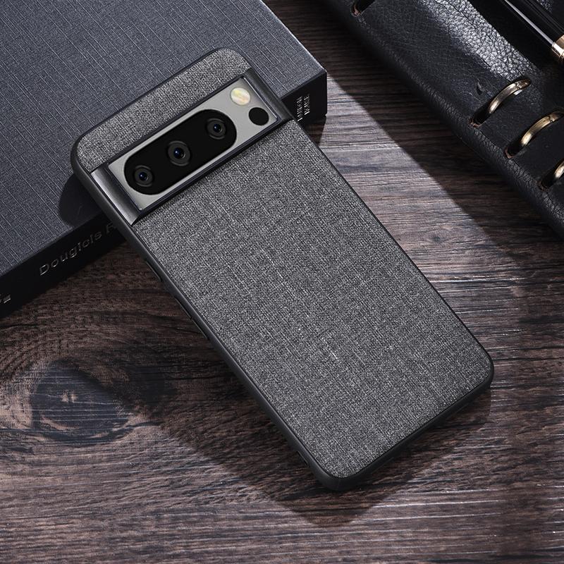 

For Google Pixel 8 Pro Cloth Texture PC+TPU Phone Cover Anti-fall Cell Phone Case Blue