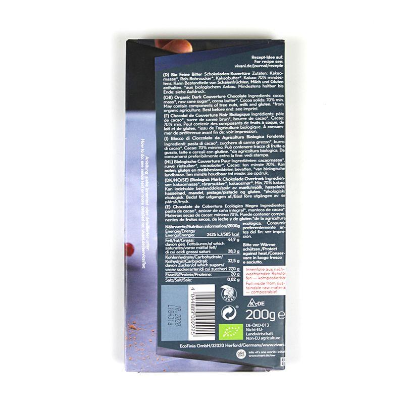 Vivani Couverture Dark Chocolate 150g x 10 packs