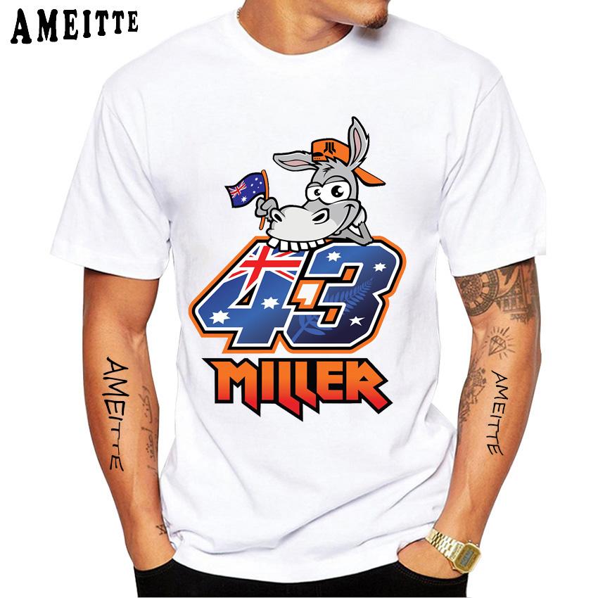 Jack Miller 43 Gp Racing Koszulka Nowa Unisex Krótki Rękaw Chłopiec Przygoda Sport Codzienny Białe Góry Koszulki Motocyklisty