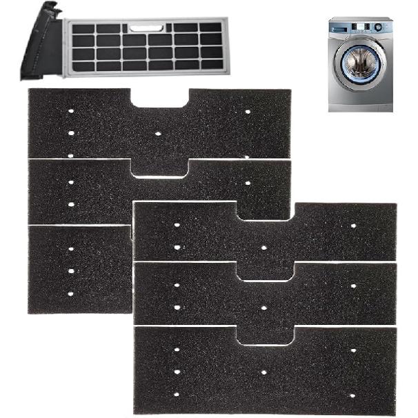 WH01X35719 cotton wool filter-suitable for dryer, washer, dryer, washer and dryer, combined foam filter element can be reused filter cotton filter 6-pcs
