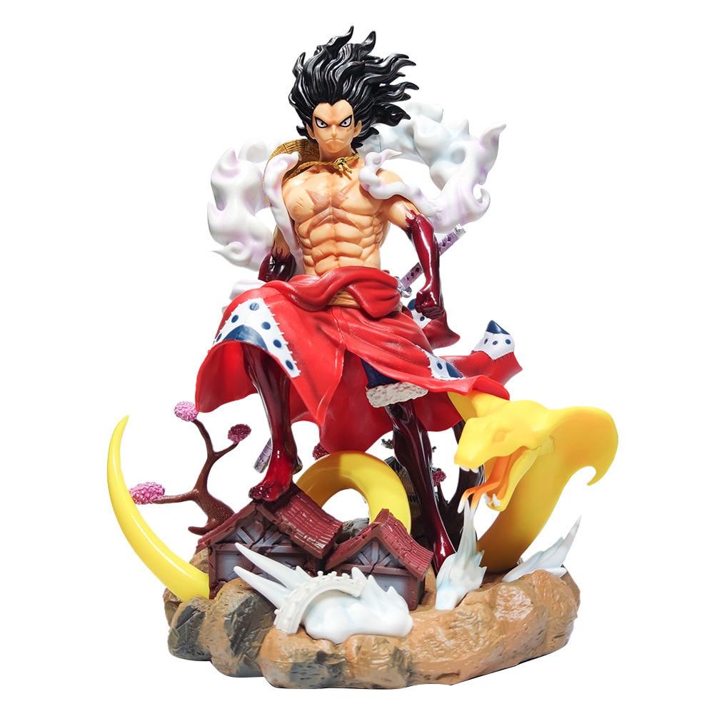 35cm One Piece Anime Kreslené Figurka Gk Luffy Pvc Kimono Sběratelský Model Hračka Figurka Panenka Dárek Figma Vyměnitelná Hlava