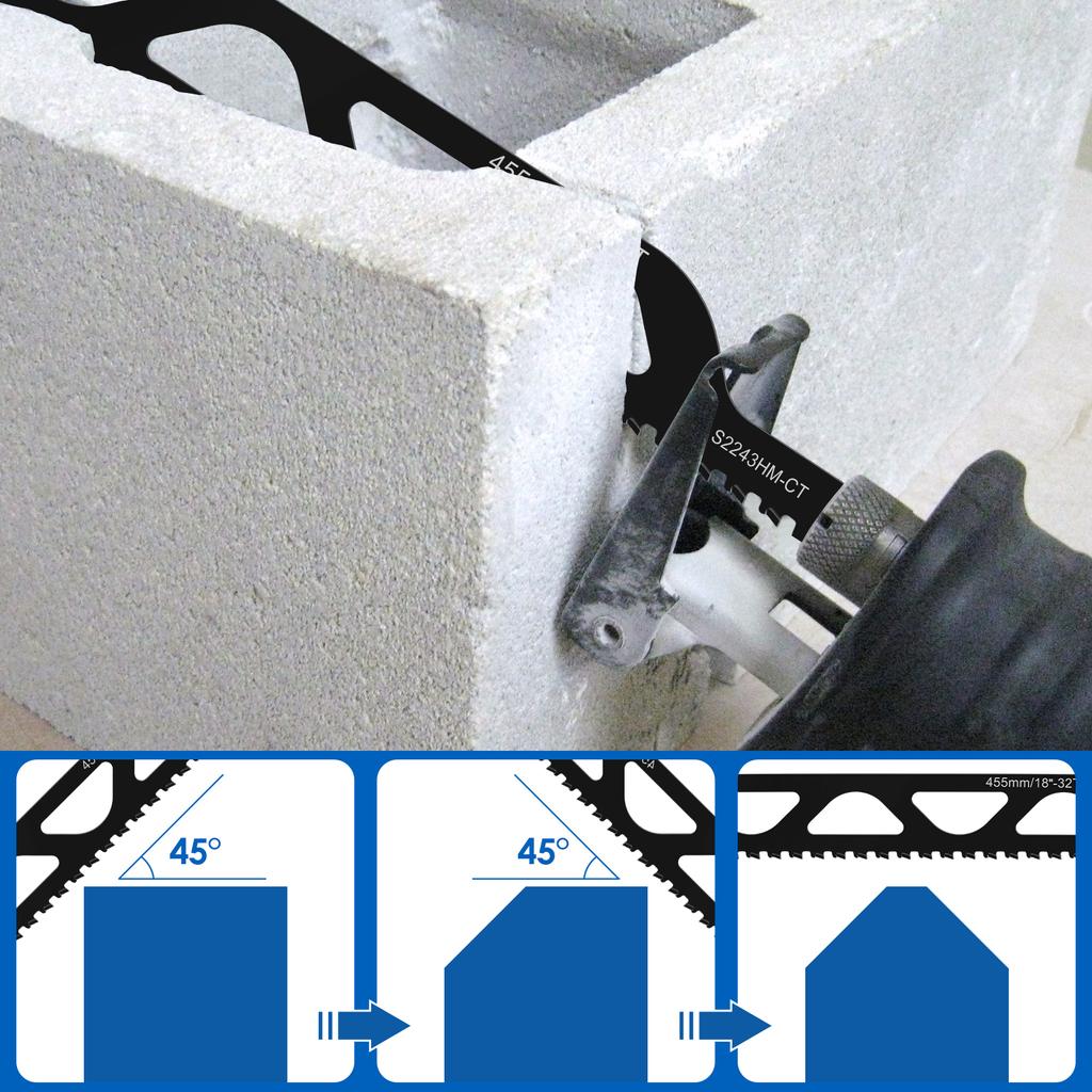 1/3Pcs Reciprocating Saw Blades Alloy Steel 2 TPI Teeth Tipped Cutting Recip Saw Blades Universal Demolition Masonry Saw Blades