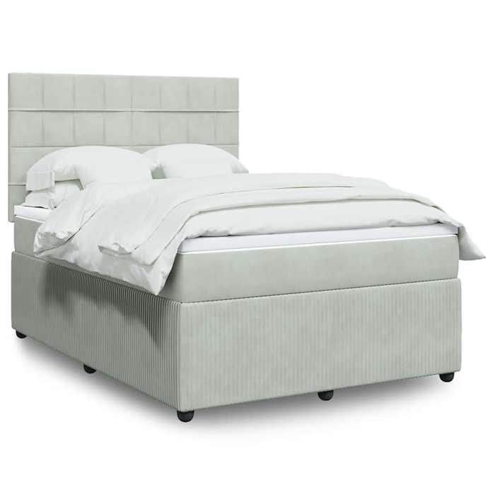 Maison Exclusive - Sommier à lattes de lit et matelas Gris clair 140x200cm Velours