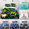 Cartoon Dinosaur Duvet Cover Microfiber Kids Cute Animal Bedding Set Jurassic Series Twin Comforter Cover For Girls Boys Teens
