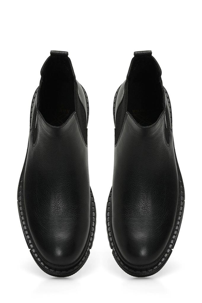 Men's Fashion Flat Heeled Booties Black Boat Shoes