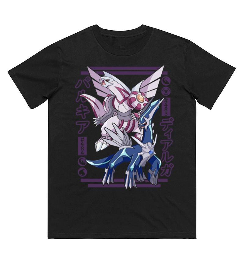 Palkia Dialga Printed Pure Cotton T-shirt for Men and Women Spring/Summer New Collection Fashion Short Sleeved Shirt