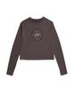 D.XO.H Circle Stack Logo Semi-Warmer Crop Top [ Dark Brown ]