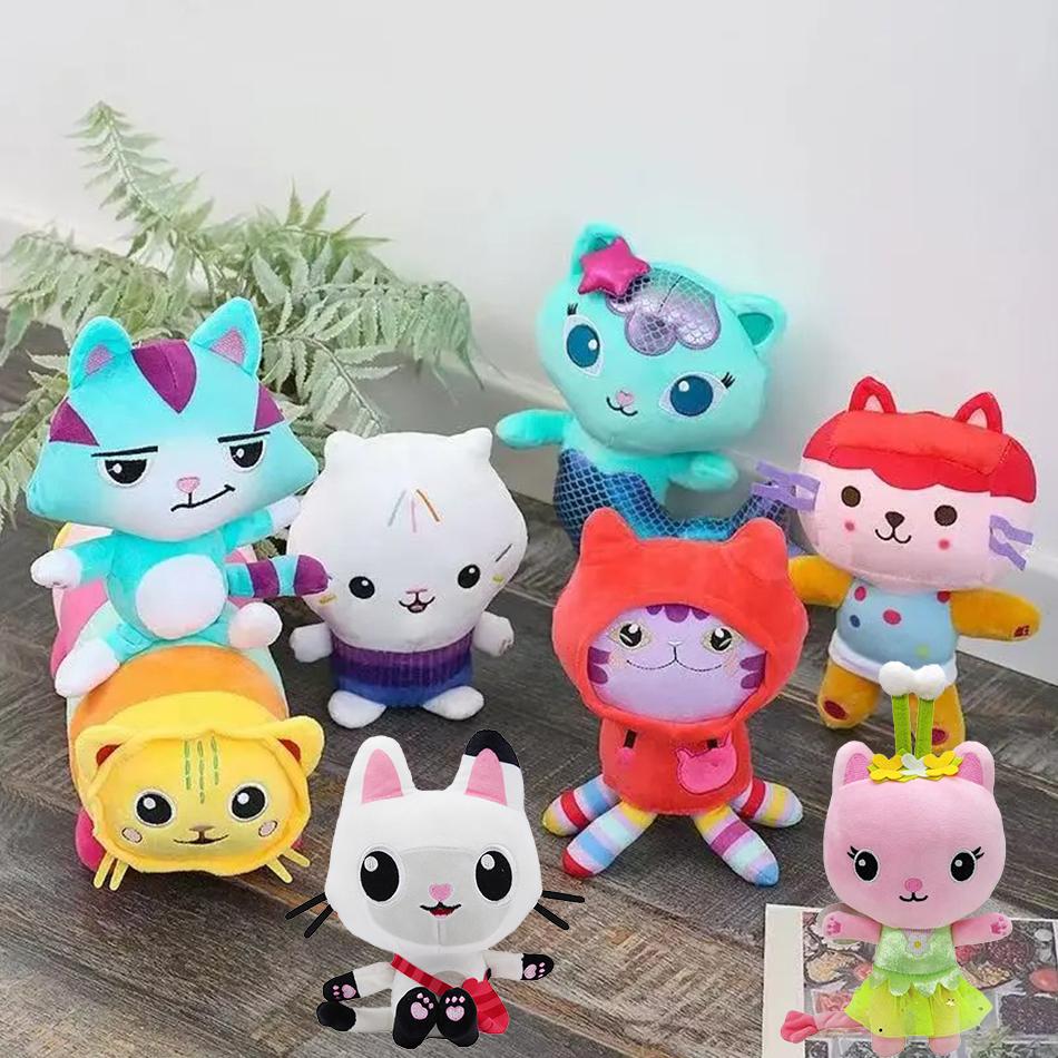 9 Style Gabby Dollhouse Plush Toy Mercat Cartoon Stuffed Animals Mermaid Car Cat Plushie Doll Kids