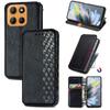For Motorola Moto G15 4G Case Rhombus Imprint PU Leather Wallet Phone Cover