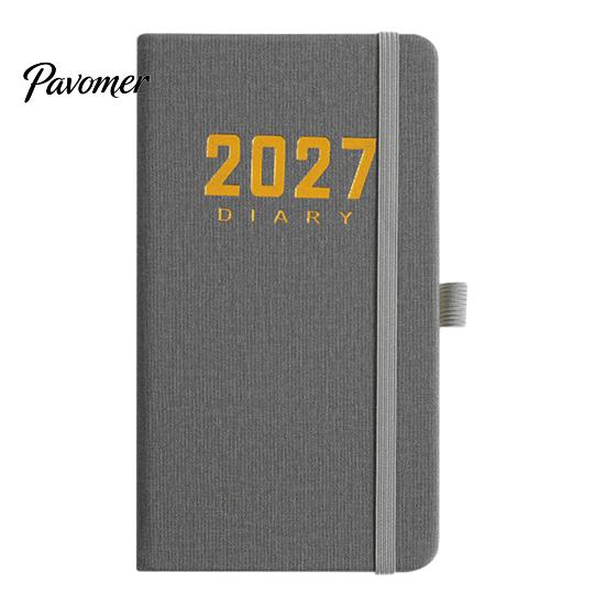 Student Academic Organizer 2027 Daily Planner with PU Leather Cover, A6 Pocket Size Time Management Notebook Agenda, Portable Pen Holder for Efficient