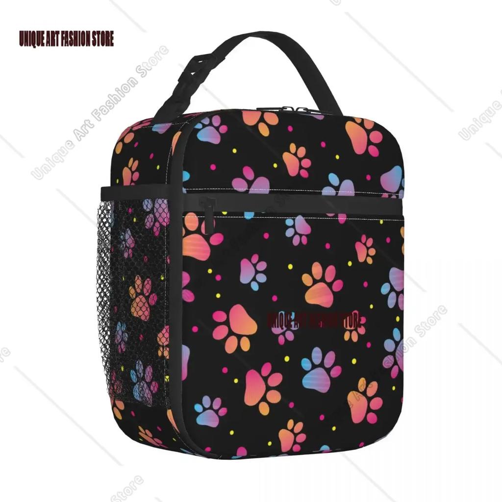 Animal Paw Pattern Insulated Lunch Bags Leakproof Cute Footprint Reusable Thermal Bag Tote Lunch Box Beach Picnic Men Women