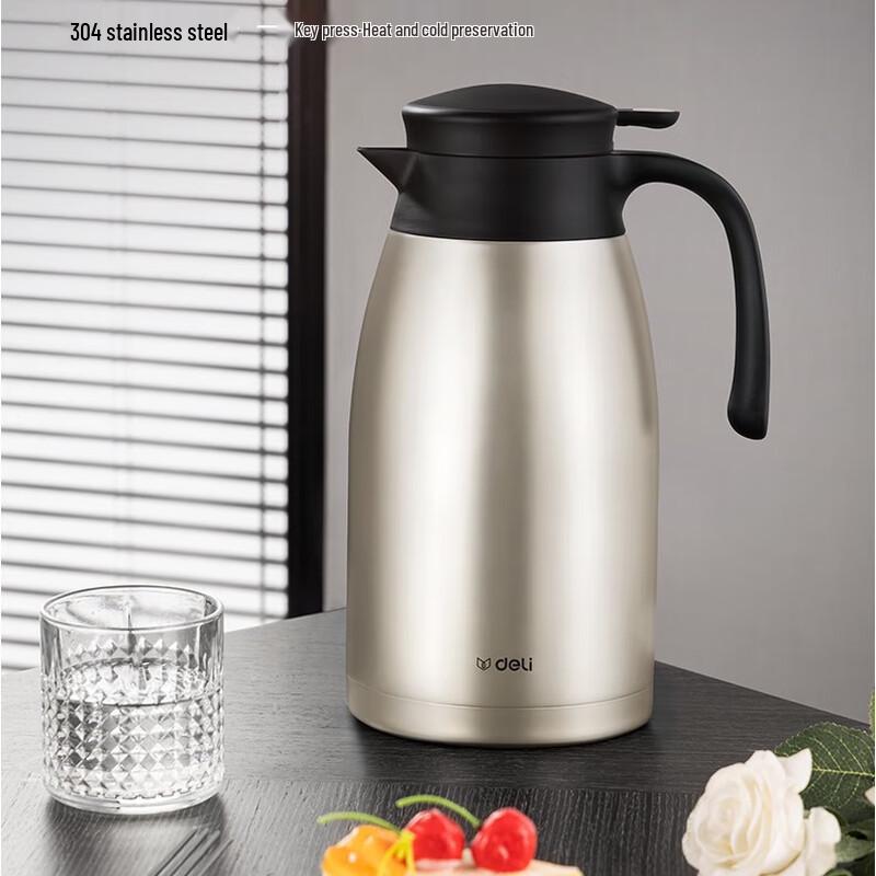 Deli 1.5L 304 Stainless Steel Insulated Kettle