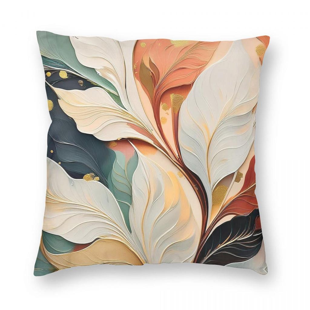 Rustic Vintage Floral Leaves Square Pillowcase Polyester Linen Velvet Pattern Zip Decor Throw Pillow Case Sofa Cushion Cover
