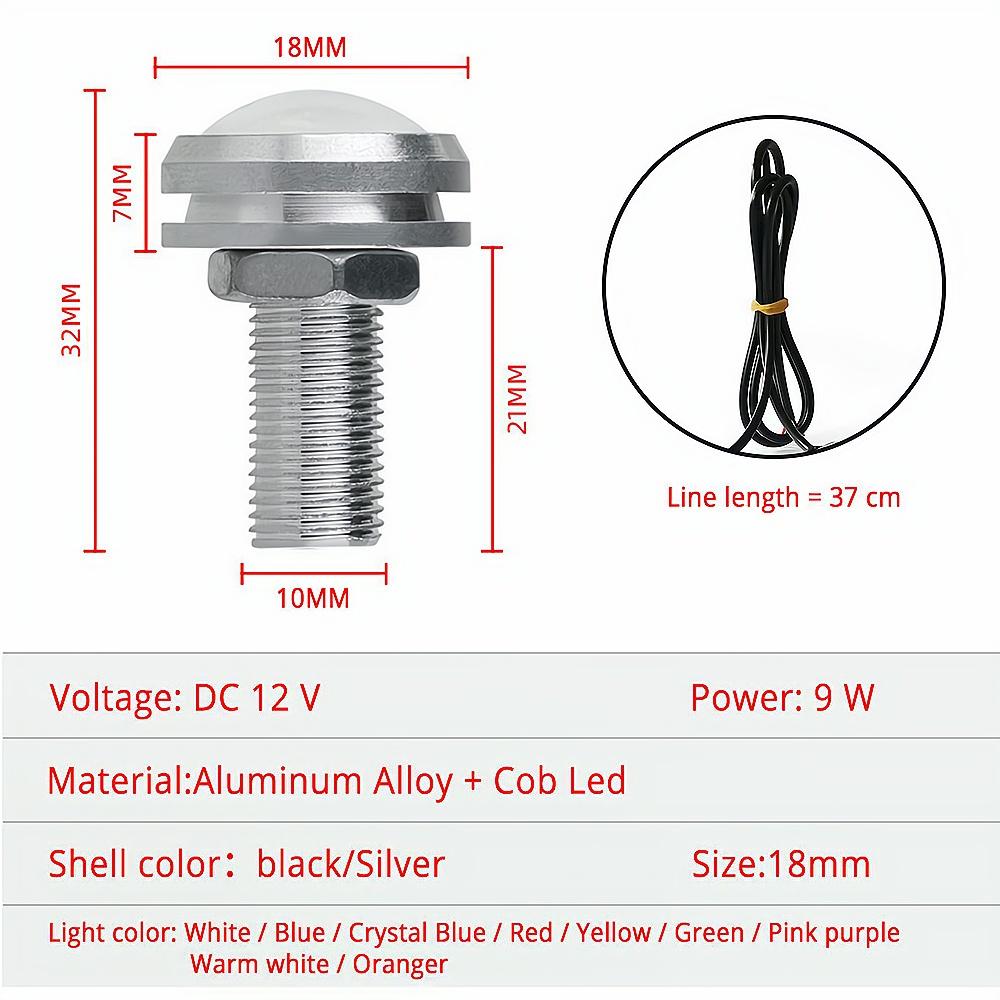 4pcs Auto DRL12V Led Eagle Eye Silver Shell Bulb DayTime Running Turn Signal Lights 18mm Backup Reversing Parking Lamp Fog Light
