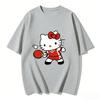 2026 Hello Kitty Cartoon Printed Short Sleeve Summer Cotton Tshirt Womens Family Matching Outfits Tops Tee Highquality Tees