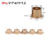 5Pcs Sintered Bronze Brass Bushing Shaft  for RC Bait Boat DIY Model Accessories