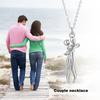 Hip Hop Embrace Couple Pendant Necklace Adjustable Length Him Her Hugging Pendant Necklace Anniversary Jewelry Valentine Day Gift