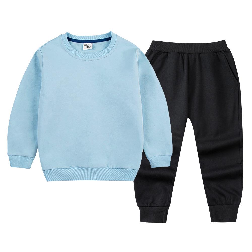 Children's Hoodie & Sweatpants Set: Autumn/Winter Casual Two-Piece with Custom Print Option