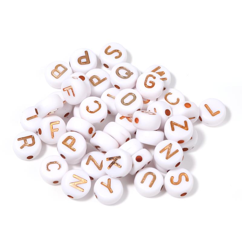 100pcs 7mm Multicolor Acrylic Alphabet Beads Heart Numbers Letter Loose Beads For Jewelry Making DIY Bracelets Gift Wholesale