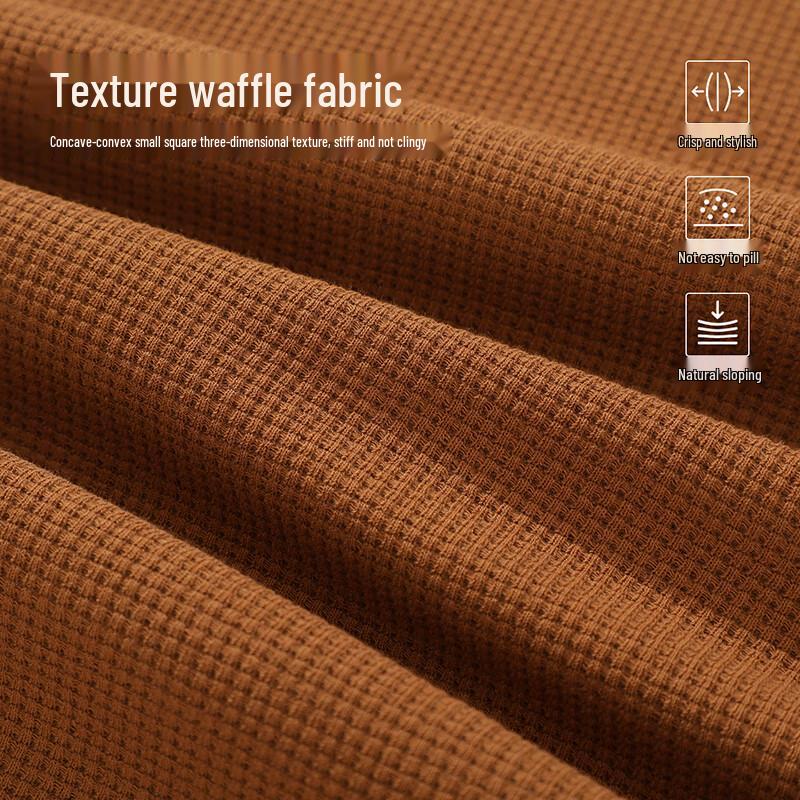 Men's Waffle Knit Long-Sleeve Polo Shirt