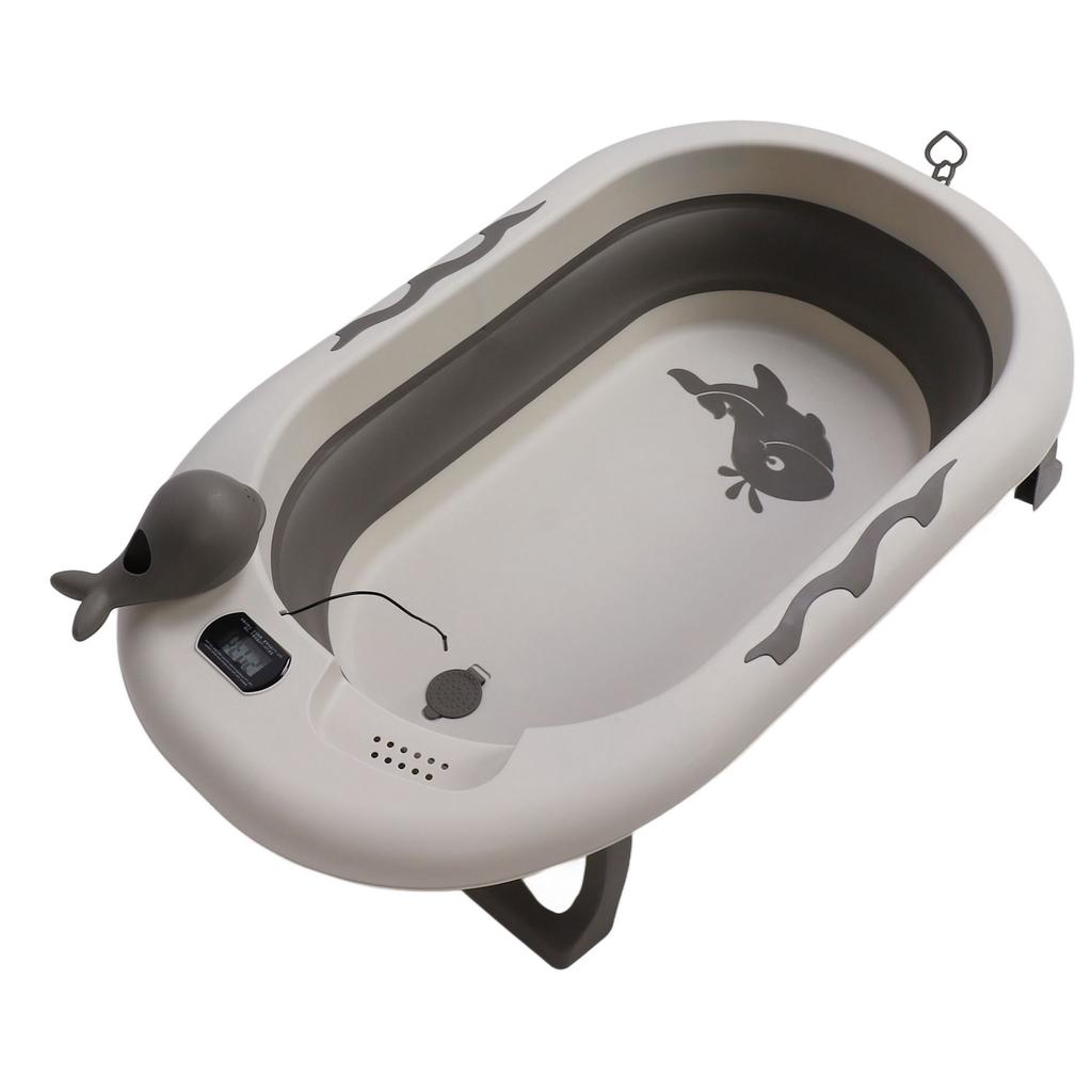 Baby Badewanne Faltbare Baby Temperaturfühlende Badewanne Faltbarer Verdickter Sitz Liege Badeeimer