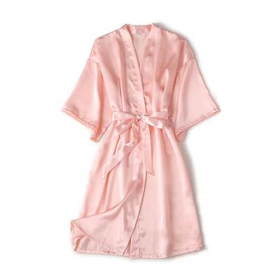 Damen Hochzeits Weiß Braut Robe Morgenmantel Nachtwäsche Locker Nachthemd Weiblich Seidensatin Kimono Bademantel Dessous