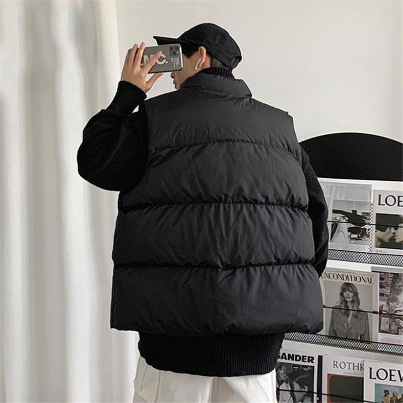 Men Jacket Vest Autumn Winter Fashion Warm Thick Cotton Coats Leisure Streetwear Loose Outerwear Male Sleeveless Vest 2024