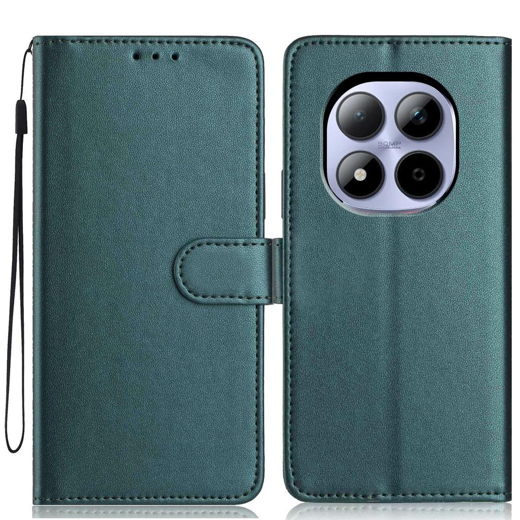 For Xiaomi Redmi Note 15 Pro 5G (Global) Wallet Case with Strap/Multiple Card Slots Solid Color Leather Stand Phone Cover