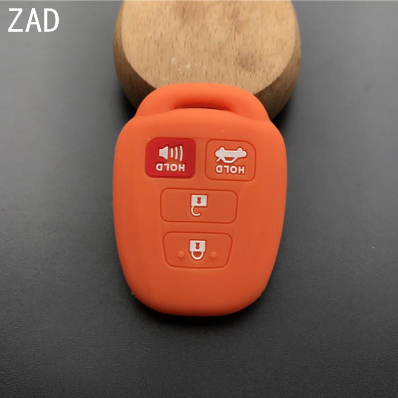 

ZAD 4 Button Silicone car Key Cover Holder case set For Toyota 2012 2013 2014 Camry Corolla Highlander 4 buttons remote key case помаранчевий