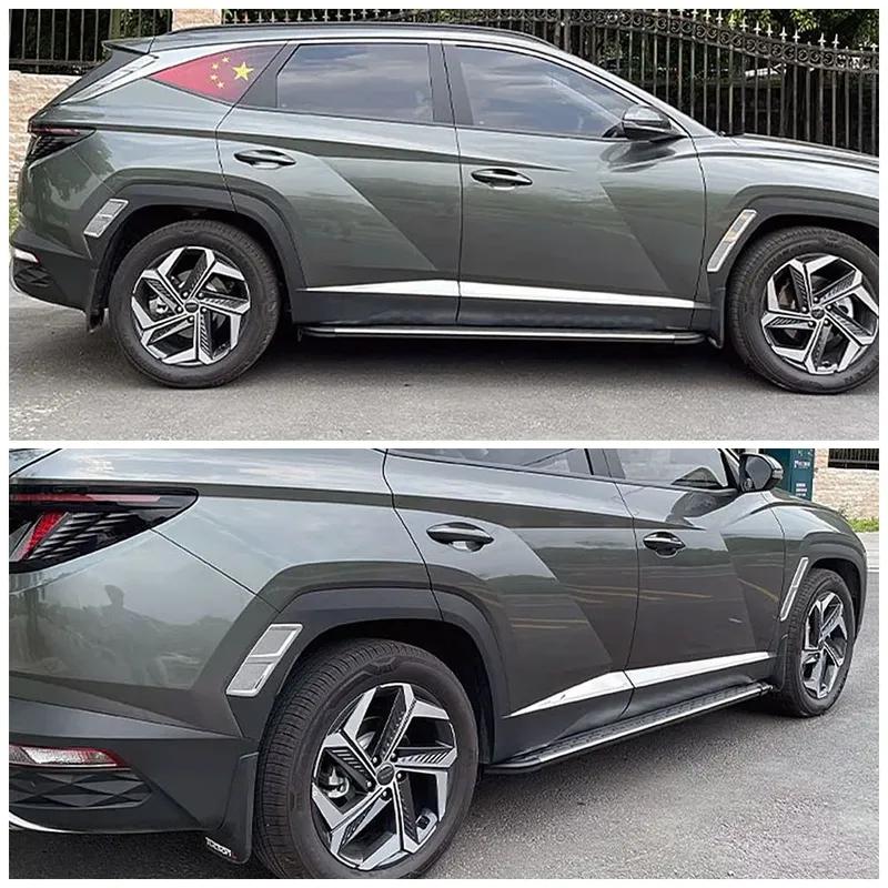För Hyundai Tucson NX4 Bil Krom Styling Hjulbrynsvinge Stänkskärm Dekorationsskydd Trim Garnering Klistermärke Anti-repa