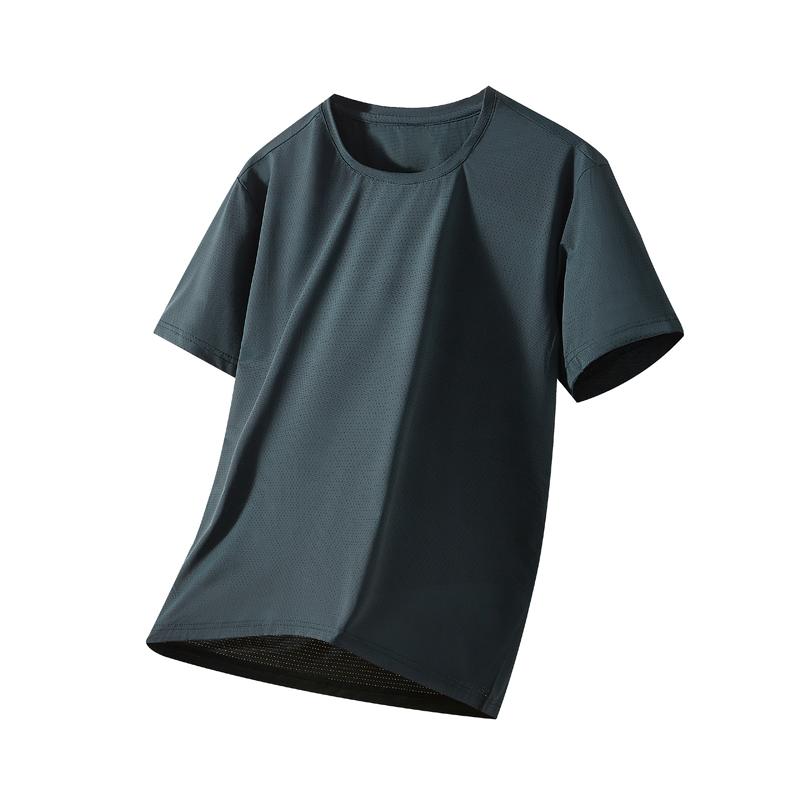 Ice Silk T-shirt Men s Ice Silk Large Size Round Neck T-shirt Men s Casual Sports T-shirt Cool Feeling Men s Plus Size 2XL