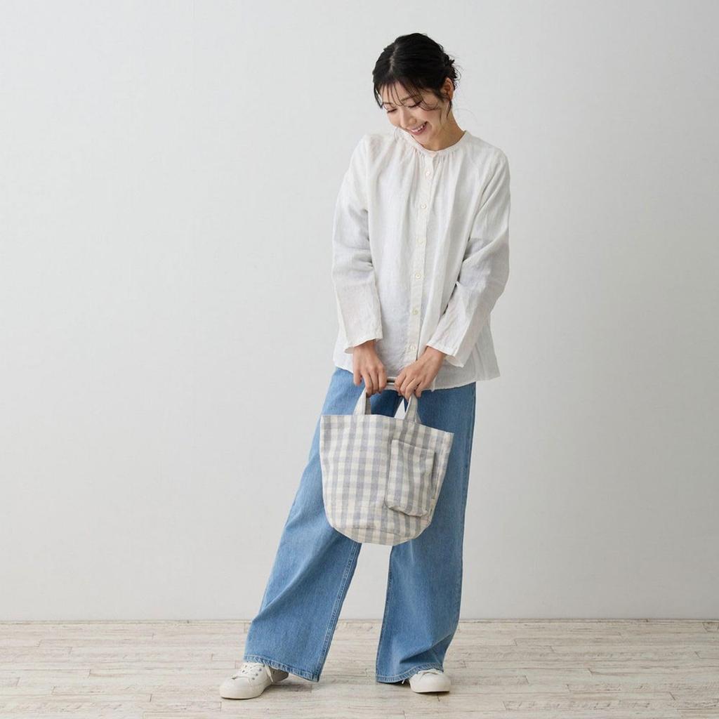 Rootote Small Round-Bottom Tote Bag Made with Recycled Cotton, SN Deli Merci-D 1015 (06 Pink)