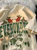 Unisex Oversized Retro Rose Print Pure Cotton Half Sleeve T-Shirt