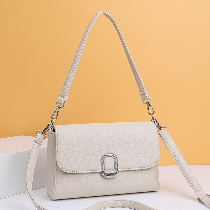 Sac Bandoulière en Cuir Souple pour Femmes Sac à Épaule Aisselle Grande Capacité Commuter Petit Sac Carré